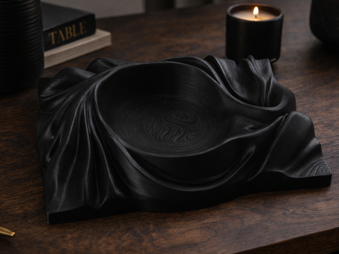 Draped Fabric Tray - Elegant Contemporary Decor