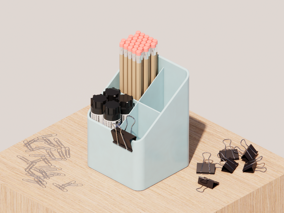 斜面笔筒-方便拿取物品