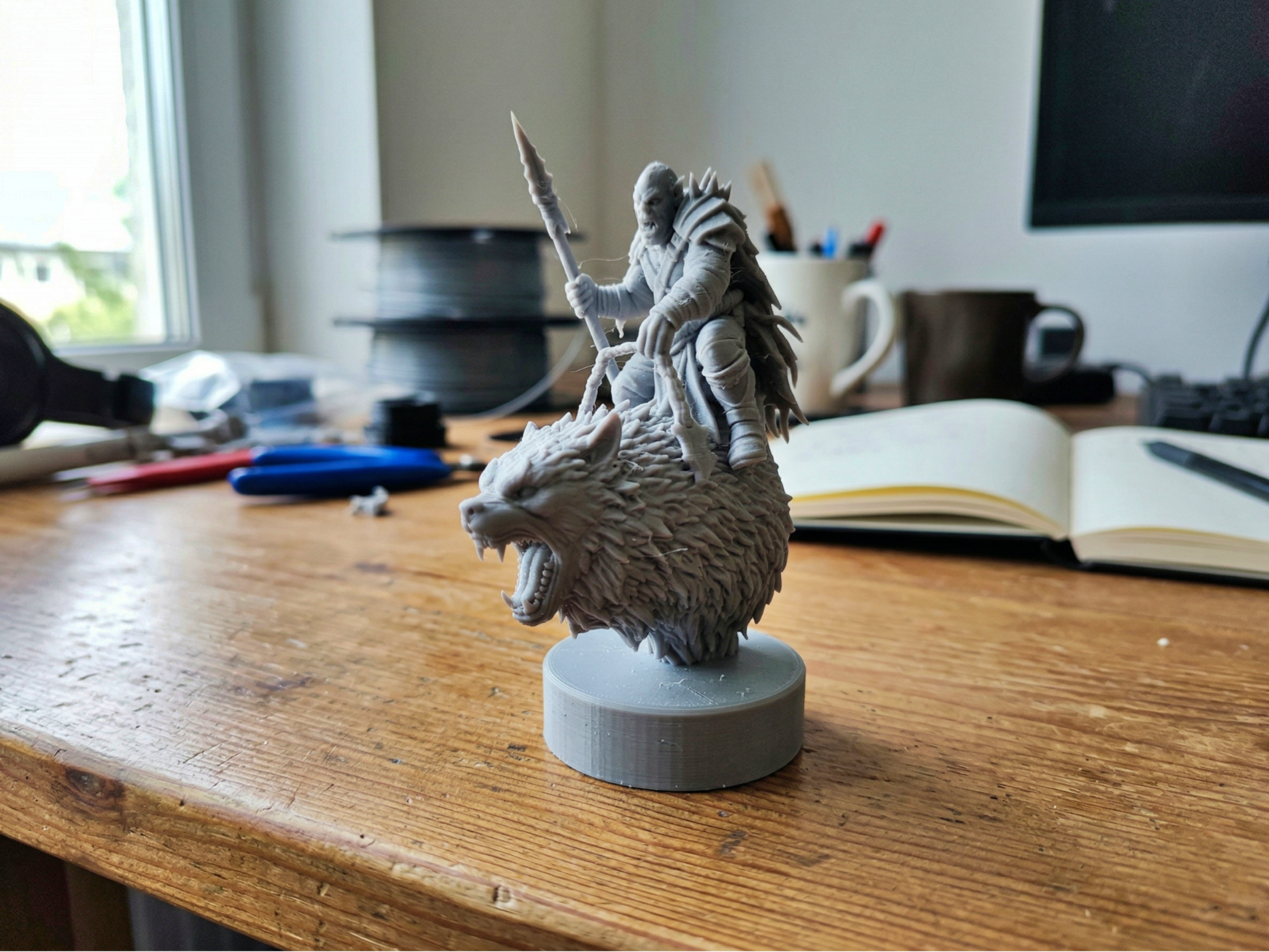 Savage Wolf Rider Chess Piece – Fantasy Miniature