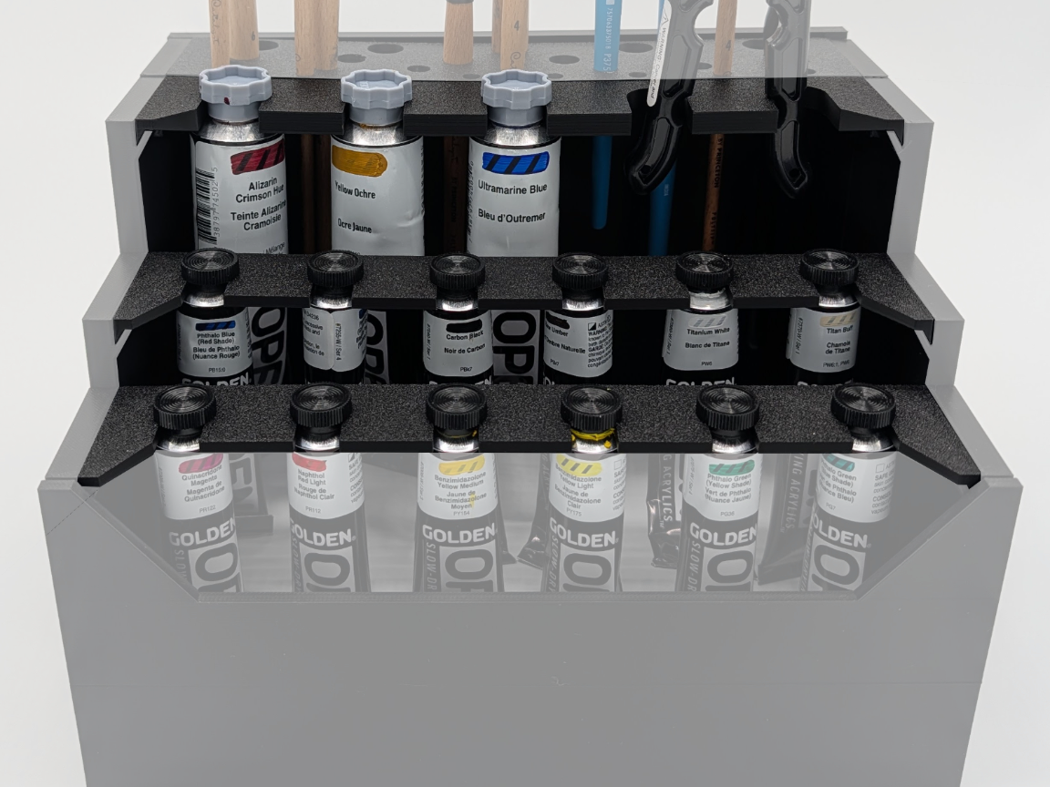 Custom hanging paint modular paint stack shelves