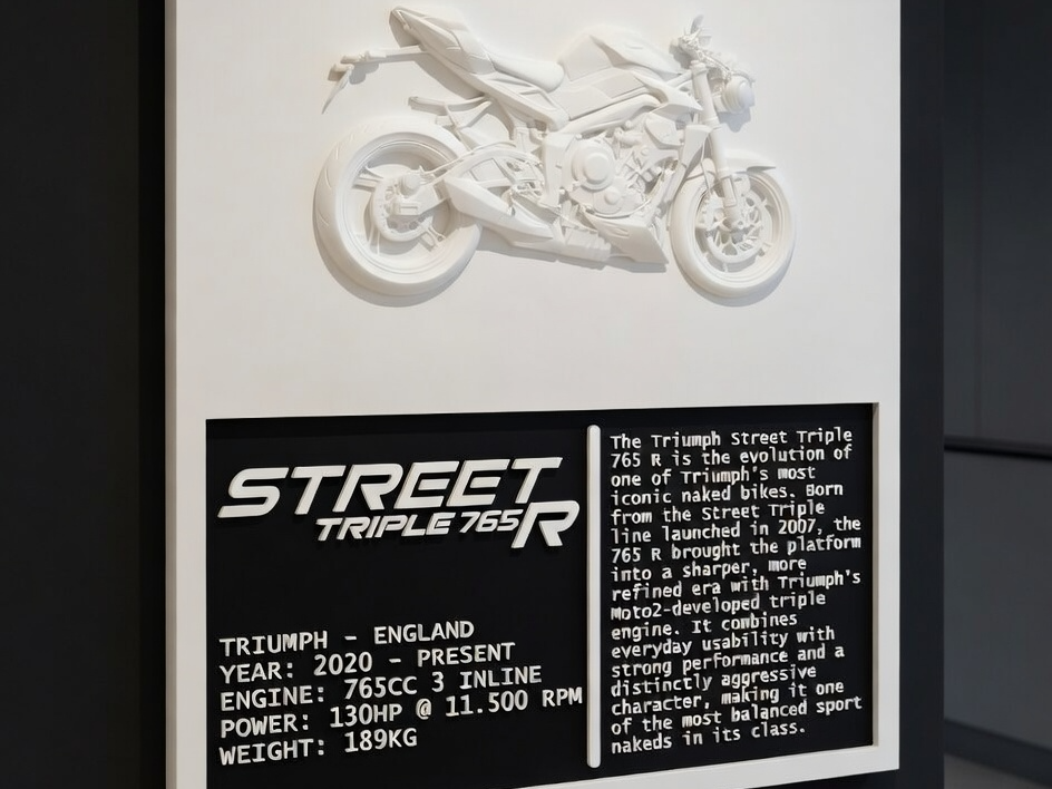 Triumph Street Triple 765 R Low-Relief Wall Plaque