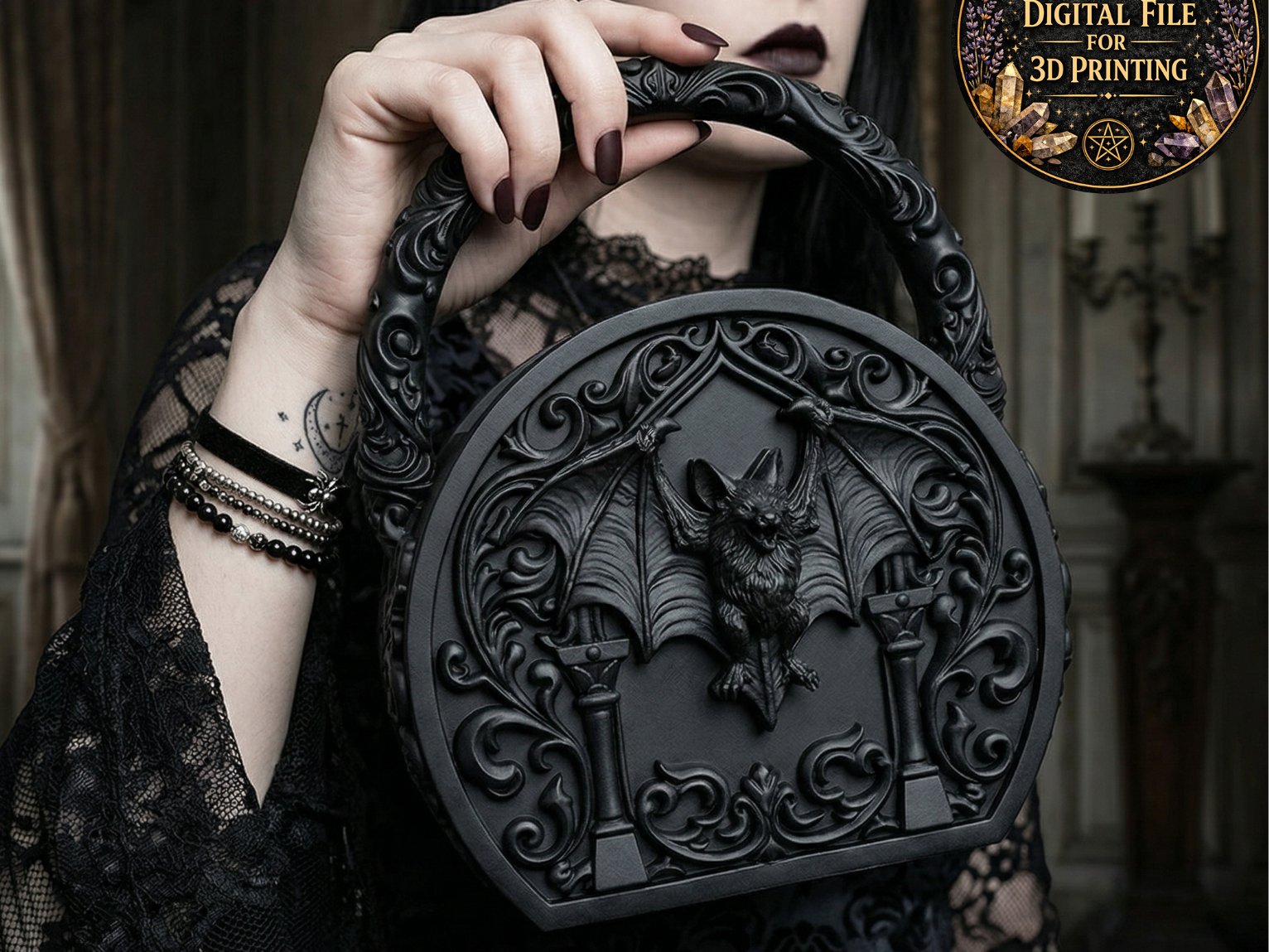 Gothic Bat Handbag Relief