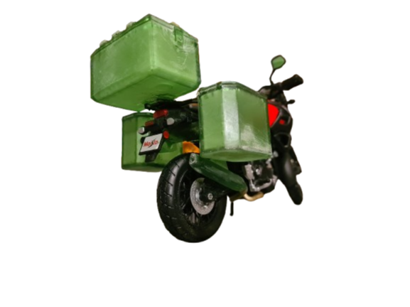 Koffer und Auspuff mod. Modell Maisto 1:12 V-Storm