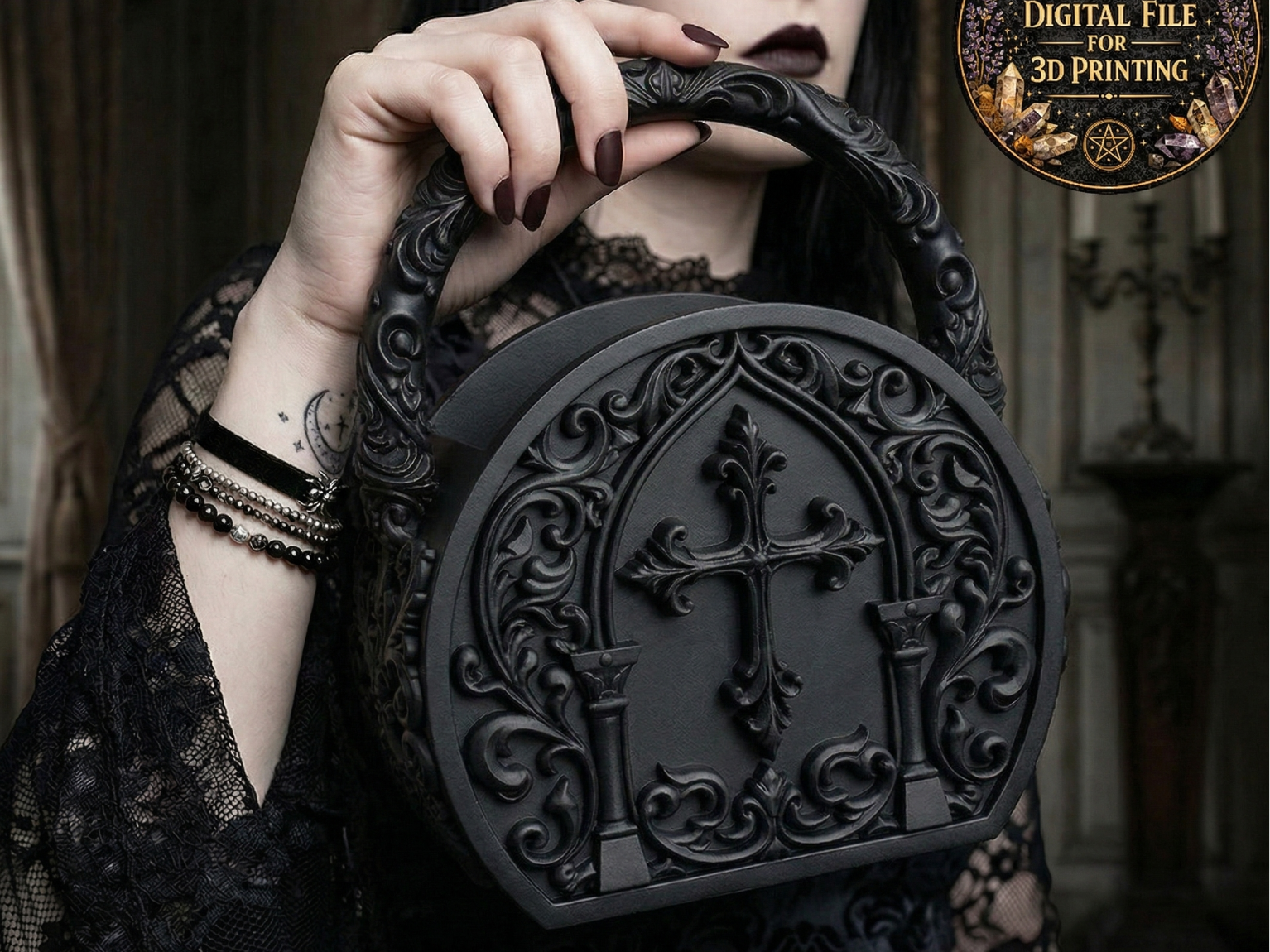 Gothic Cross Handbag Relief