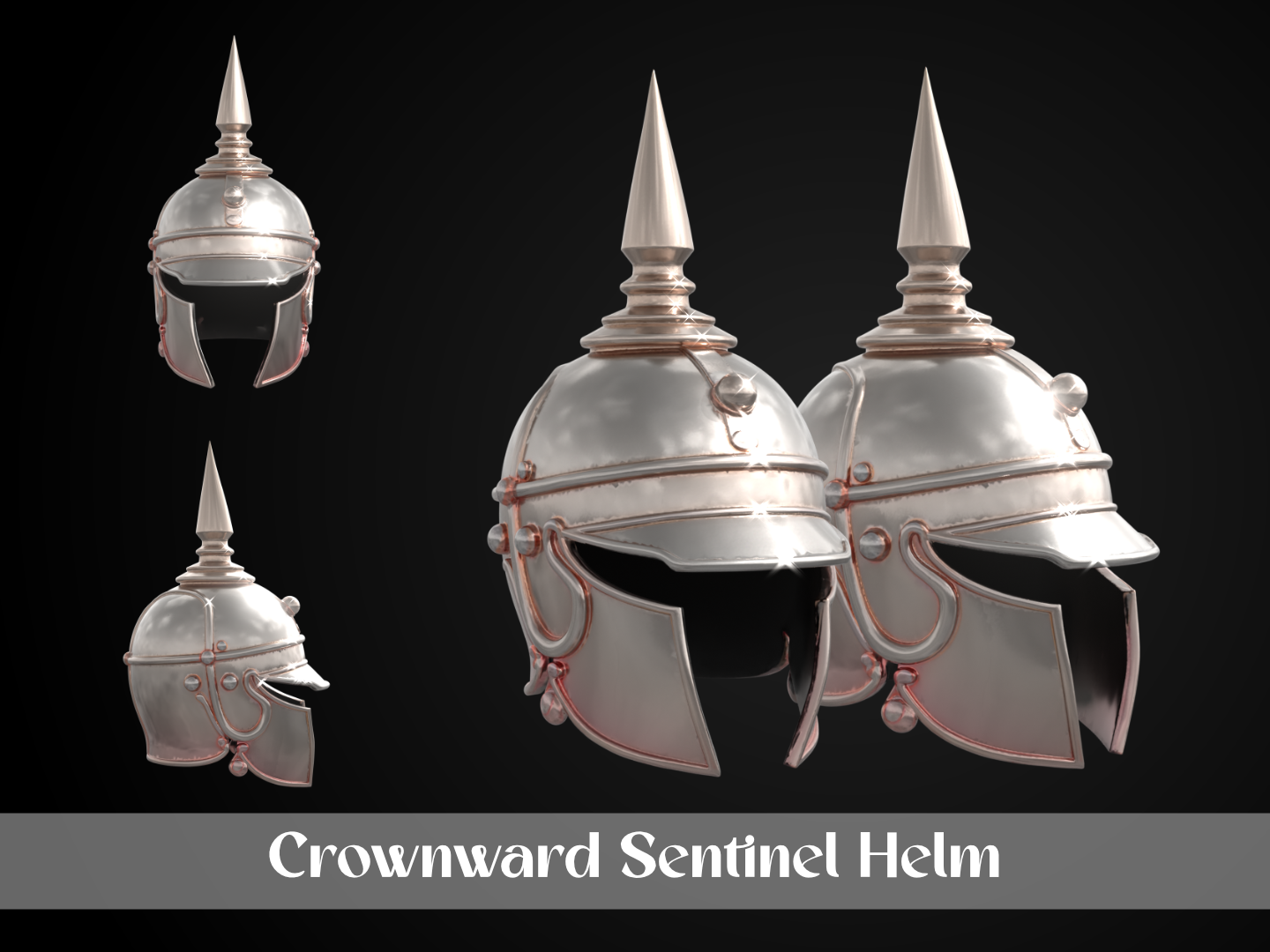 Stylized Medieval Helmet - Crownward Sentinel