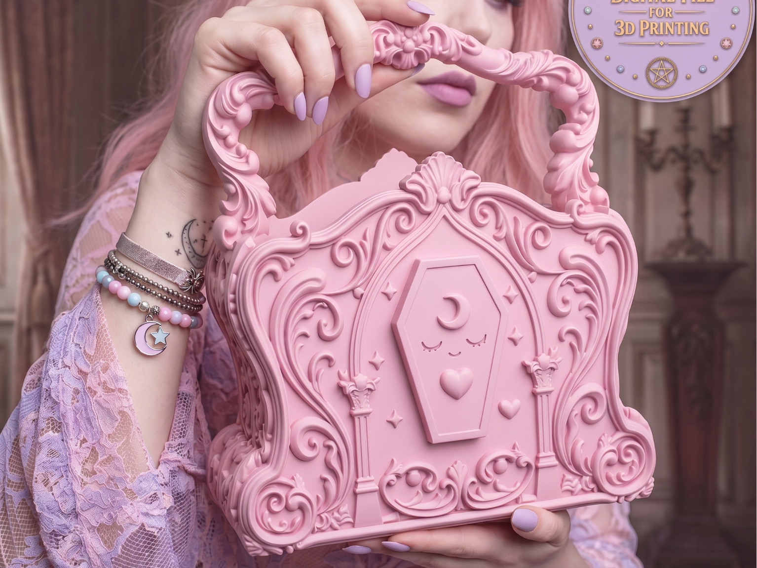 Pastel Goth Coffin bag Kawaii Gothic Handbag