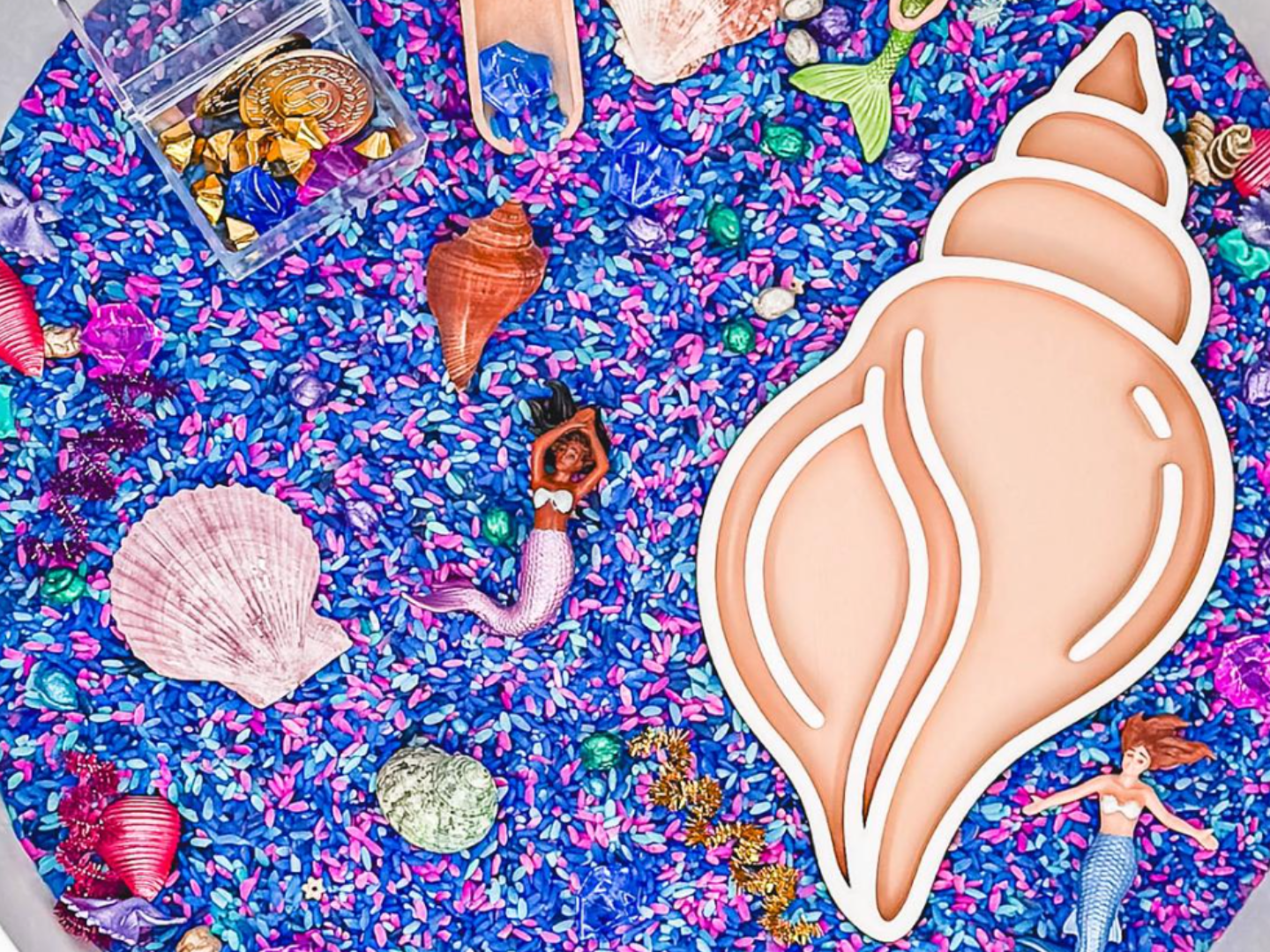 Seashell Sensory Tray for Sensory Play