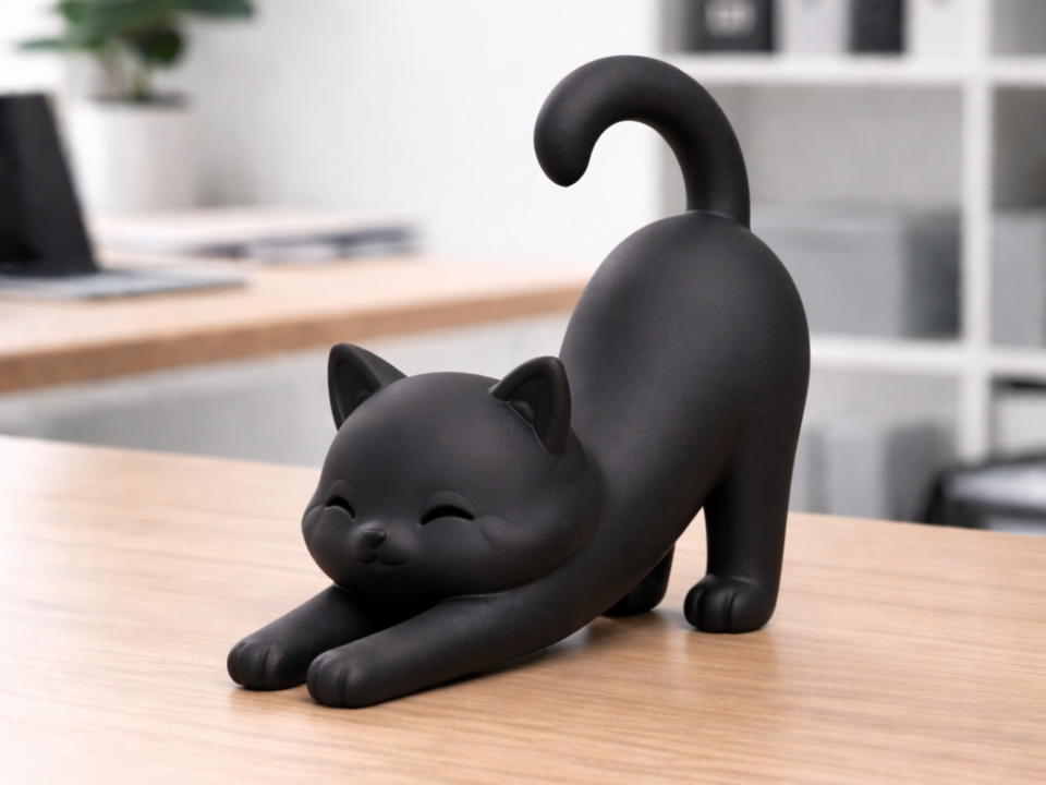 Cute Modern Stretching Cat