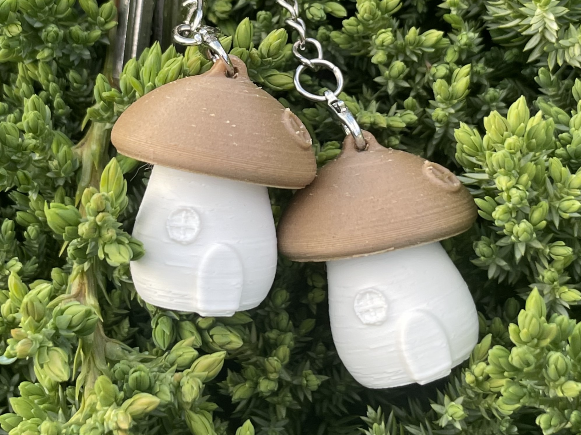 Mushroom House Keychain