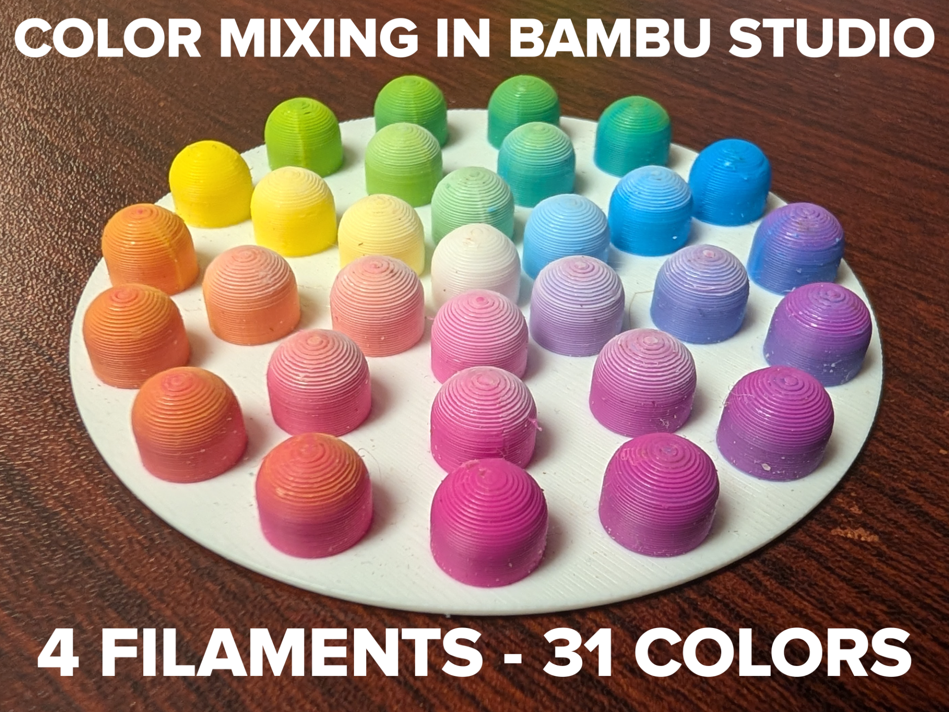 31 Color Mixing Palette - Only 4 Filaments