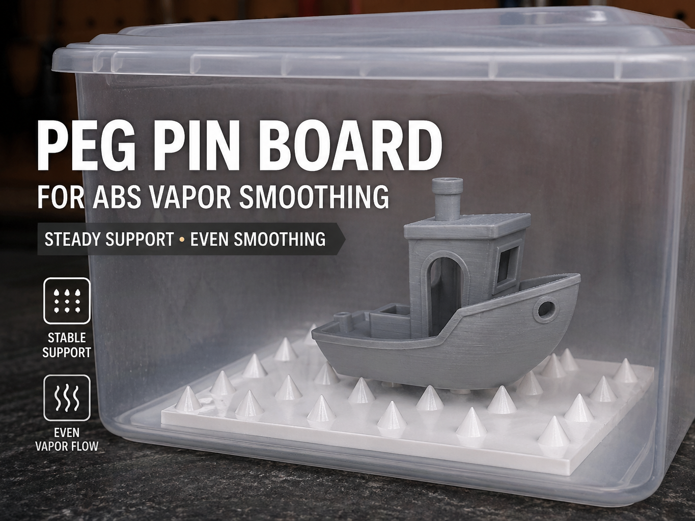 Pin Board for ABS Vapor Smoothing