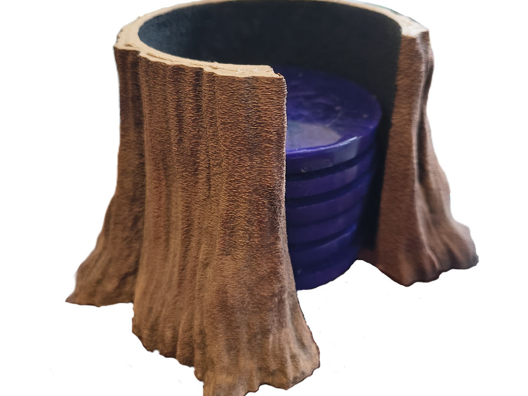 Tree Stump Coaster Holder