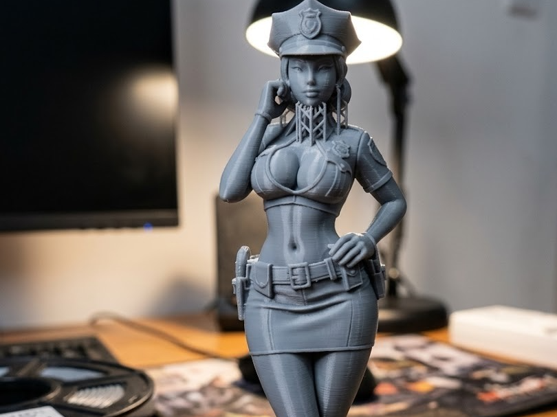 sexy policewoman with big breasts