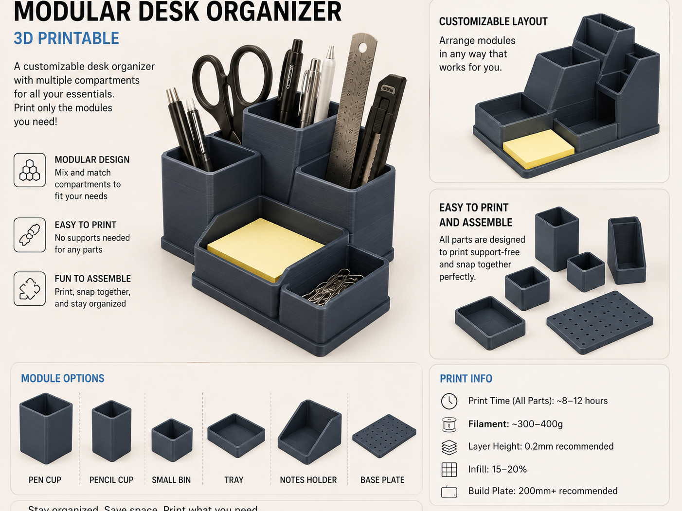 AI Modular desk organizer v1.0