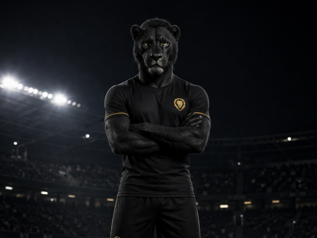 leao humanoide com equipamento football