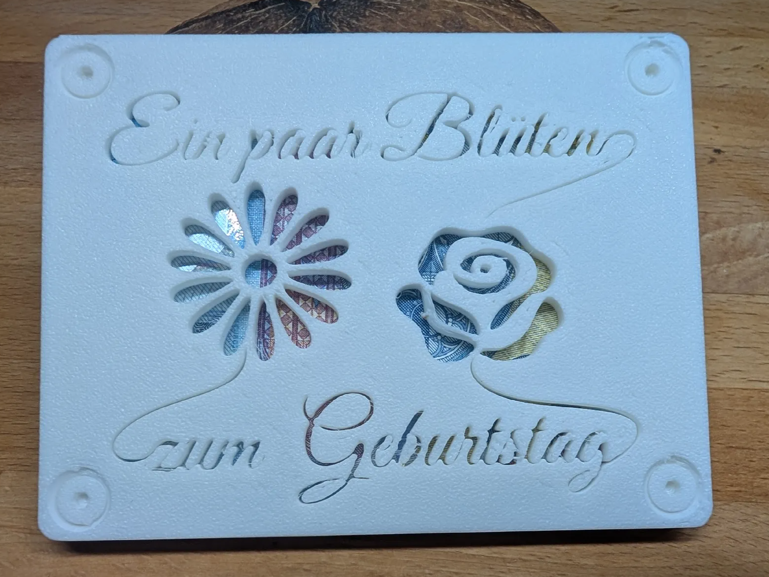 Geldgeschenk Box - Ein paar Blüten zum Geburtstag