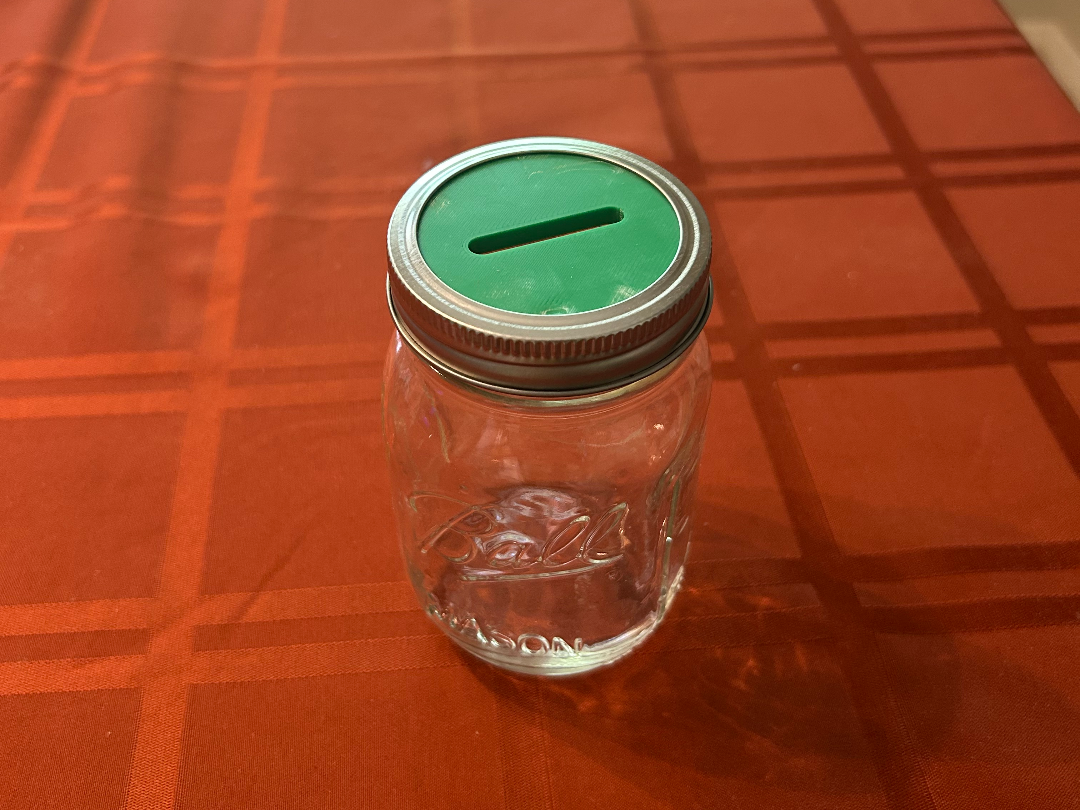 Mason Jar Coin Bank Lid
