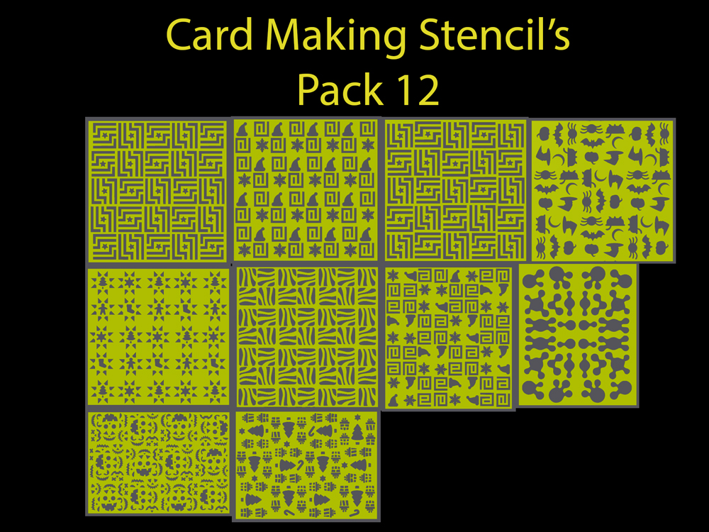 Card Making Stencil's Pack 12