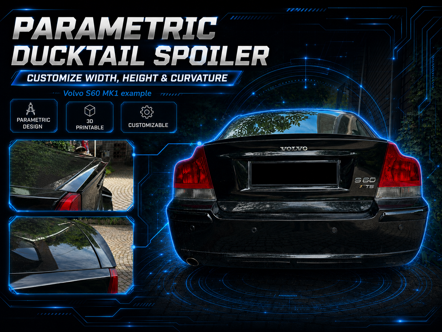 Ducktail Spoiler - First Free Parametric Generator