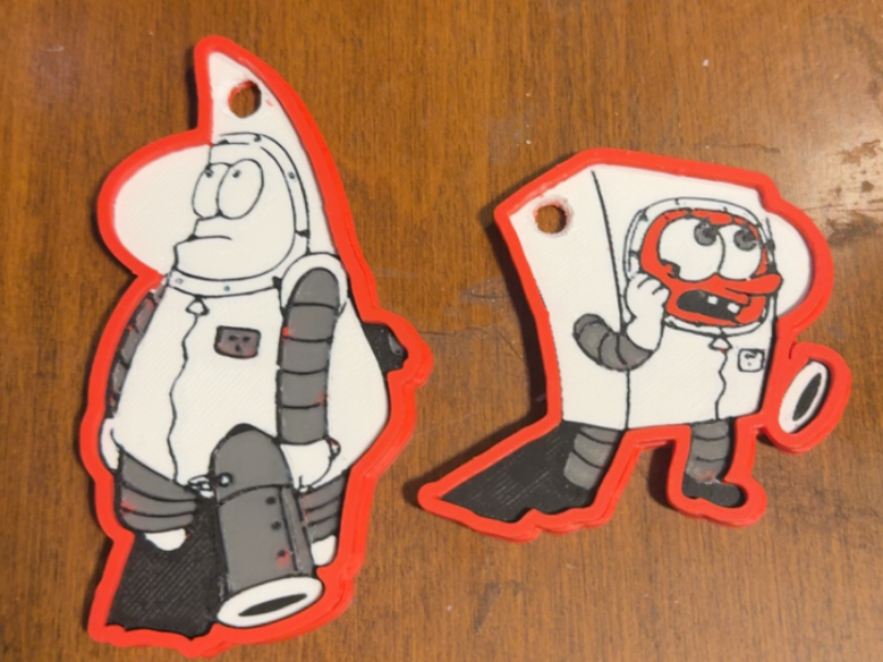 Spongebob and Patrick Spaceship Keychains