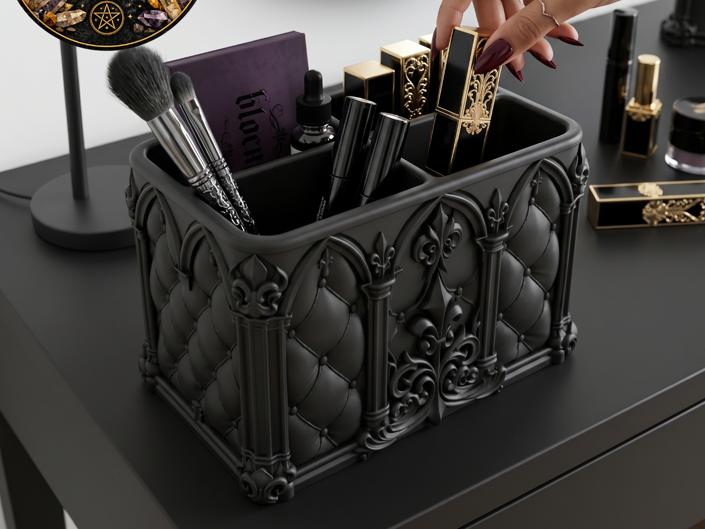 Goth Makeup Organizer  Gothic Vanity Storage