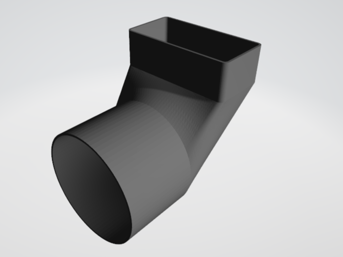 Ventilation duct rectangular 110 x 55 to round