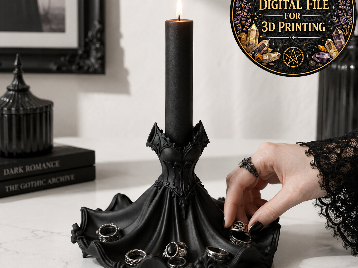 Goth Dress Candle Holder Organizer