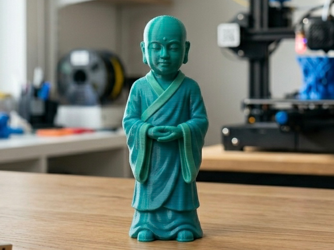 Ancient Monk Futuristic Guardian Figure