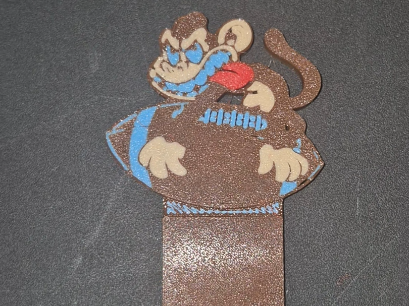 monkey/football hardhat clip