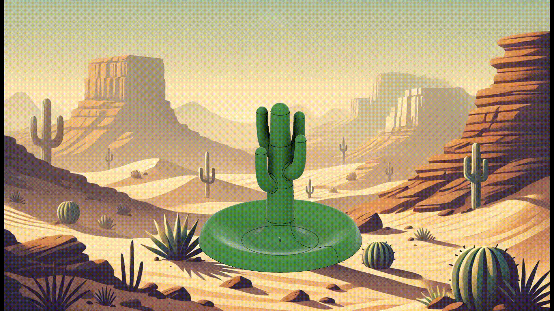 Cactus jewelry stand