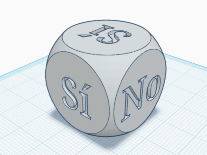 Yes or no cube (with Spanish language)