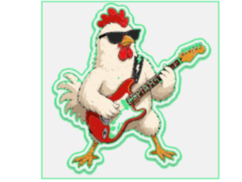 rock man rooster  lamp
