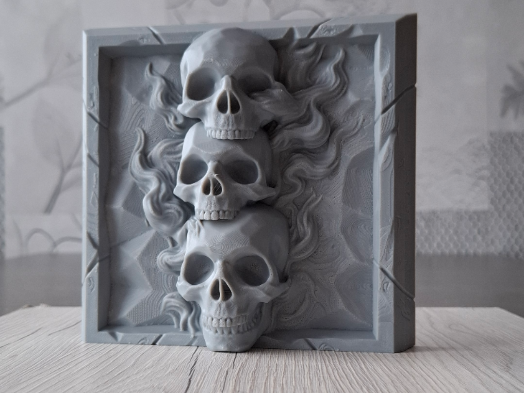 Cascade of Skulls - Relief Sculpture