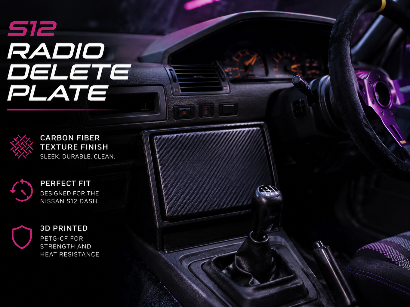 Nissan S12 200SX Radio Delete Plate