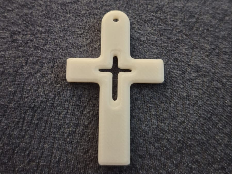 Carved Cross Keychain