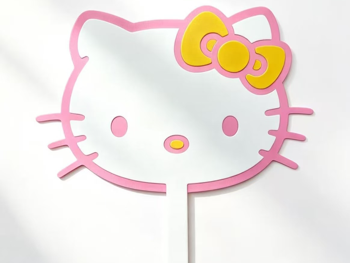Hello Kitty 扇子 一体成型 HelloKitty造型扇子
