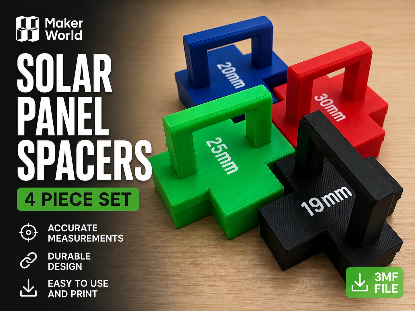 Solar Panel Spacer Set | 4 Sizes | AMS + Standard