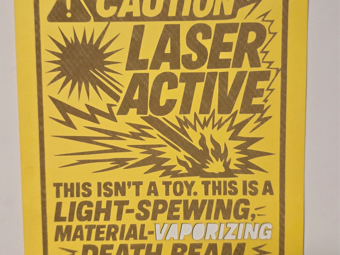 CAUTION: LASER ACTIVE – Dramatic Warning Sign