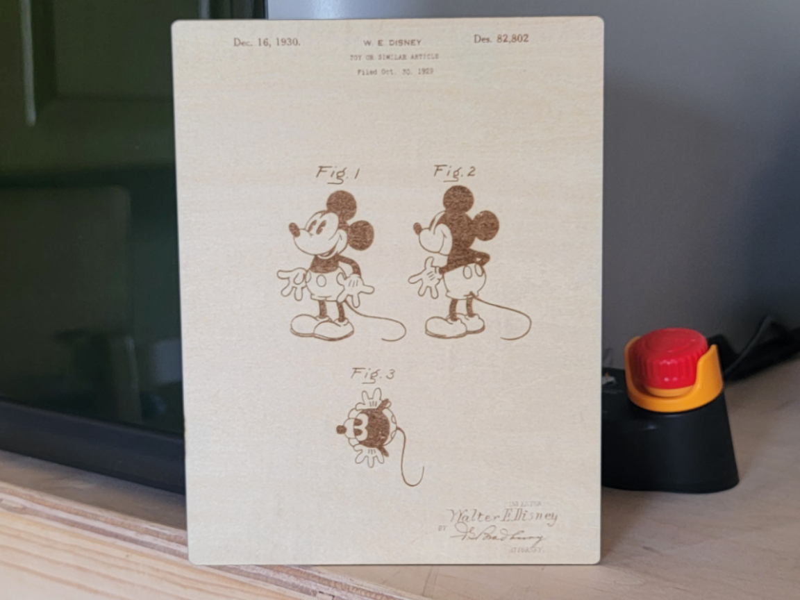 Mickey Mouse Patent Sign