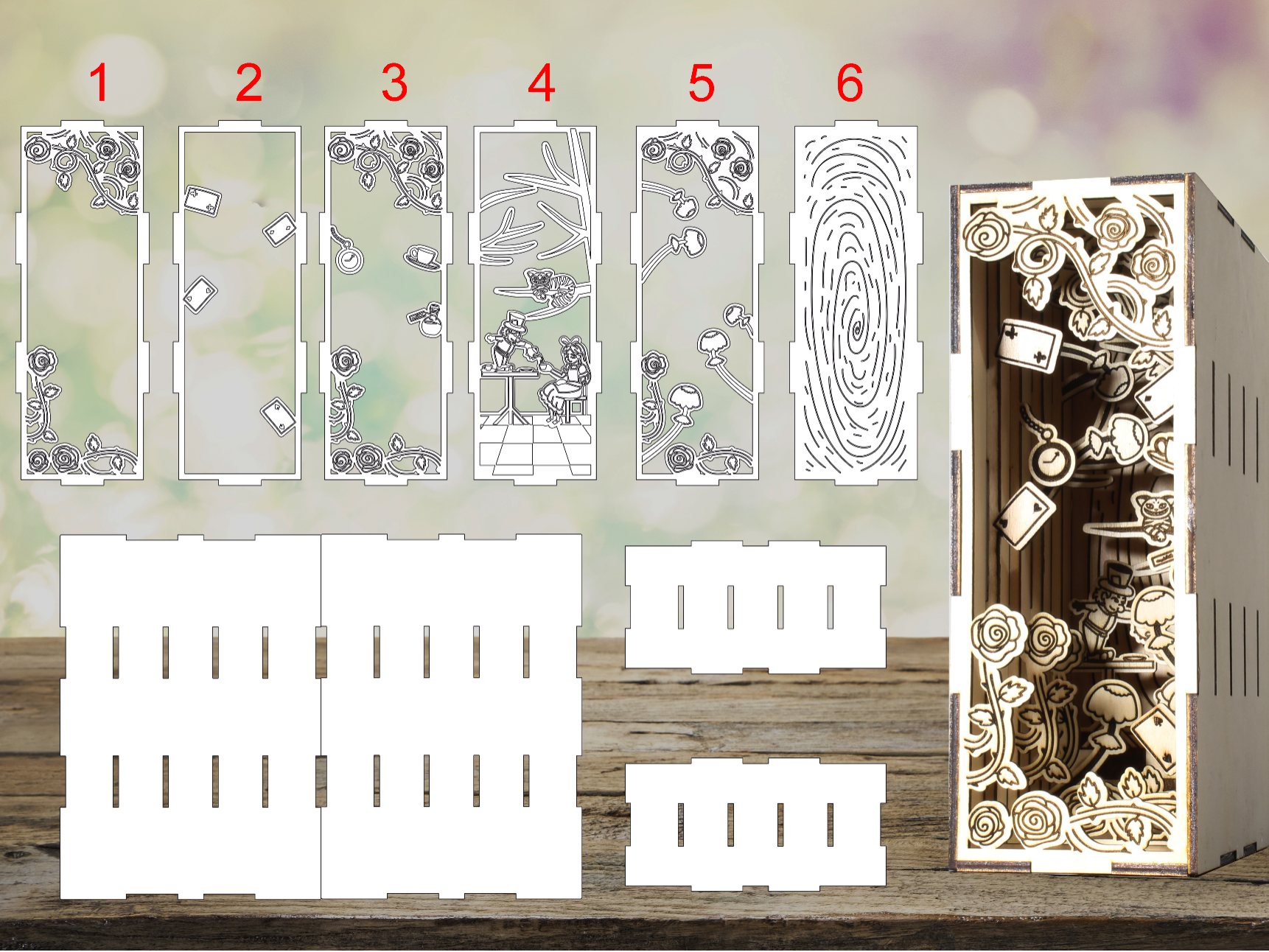 Ferma Libri 3D Alice in Wonderland – Book Nook