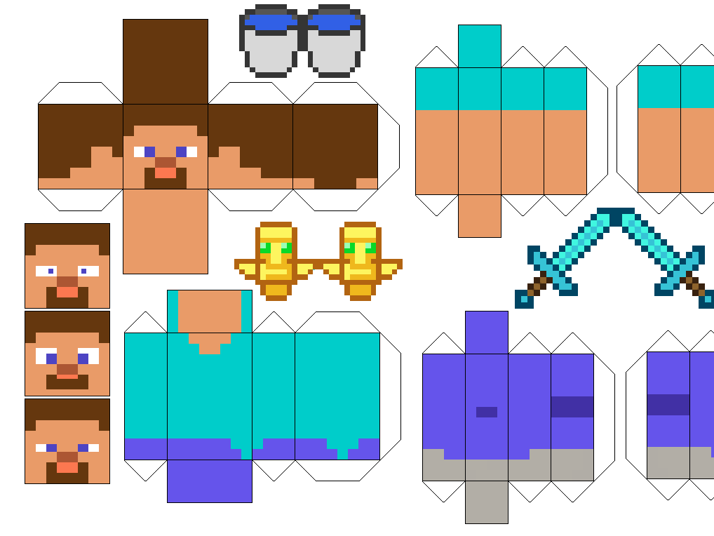 Minecraft Papercraft Steve