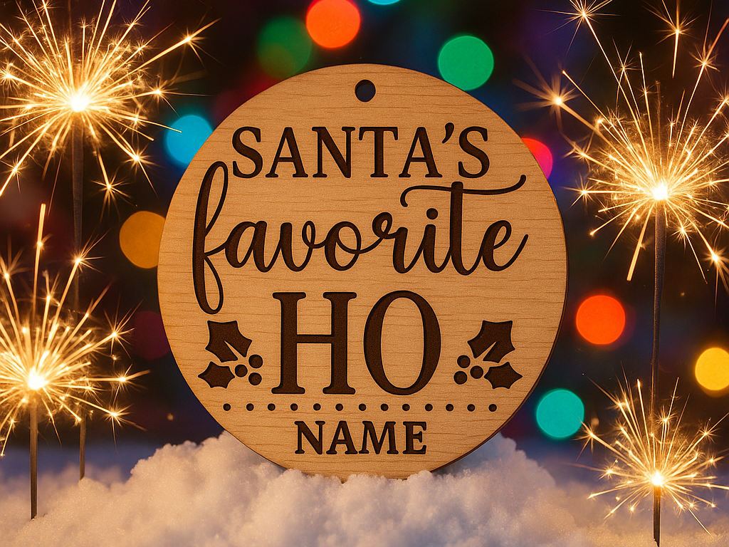 Santa’s Favorite HO – Funny Christmas Ornament