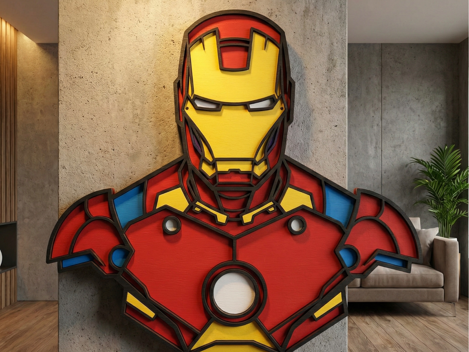 Iron man layered design, laser cutting design