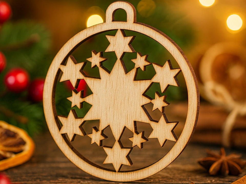 Festive Star Snowflake Ornament