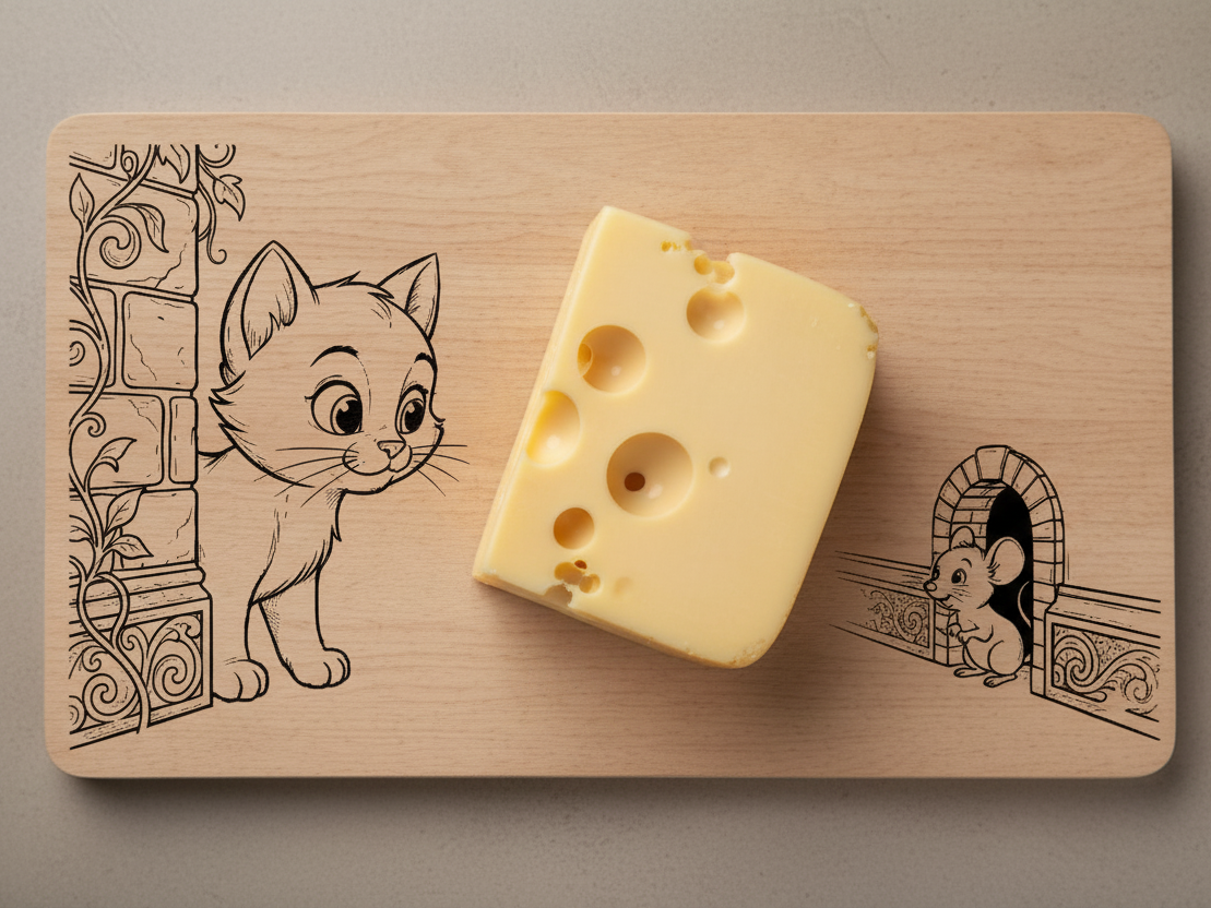 Cat and mouse cutting board