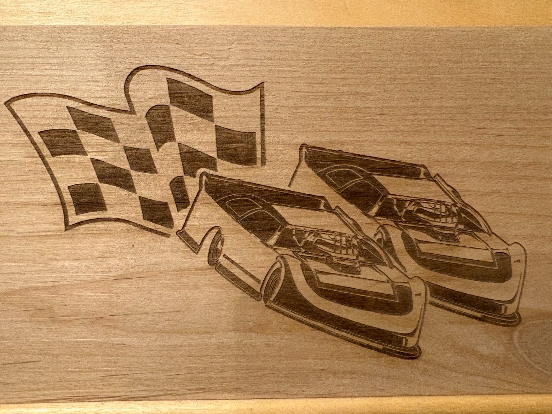 Late Model and Checkered Flag Laser Engraving