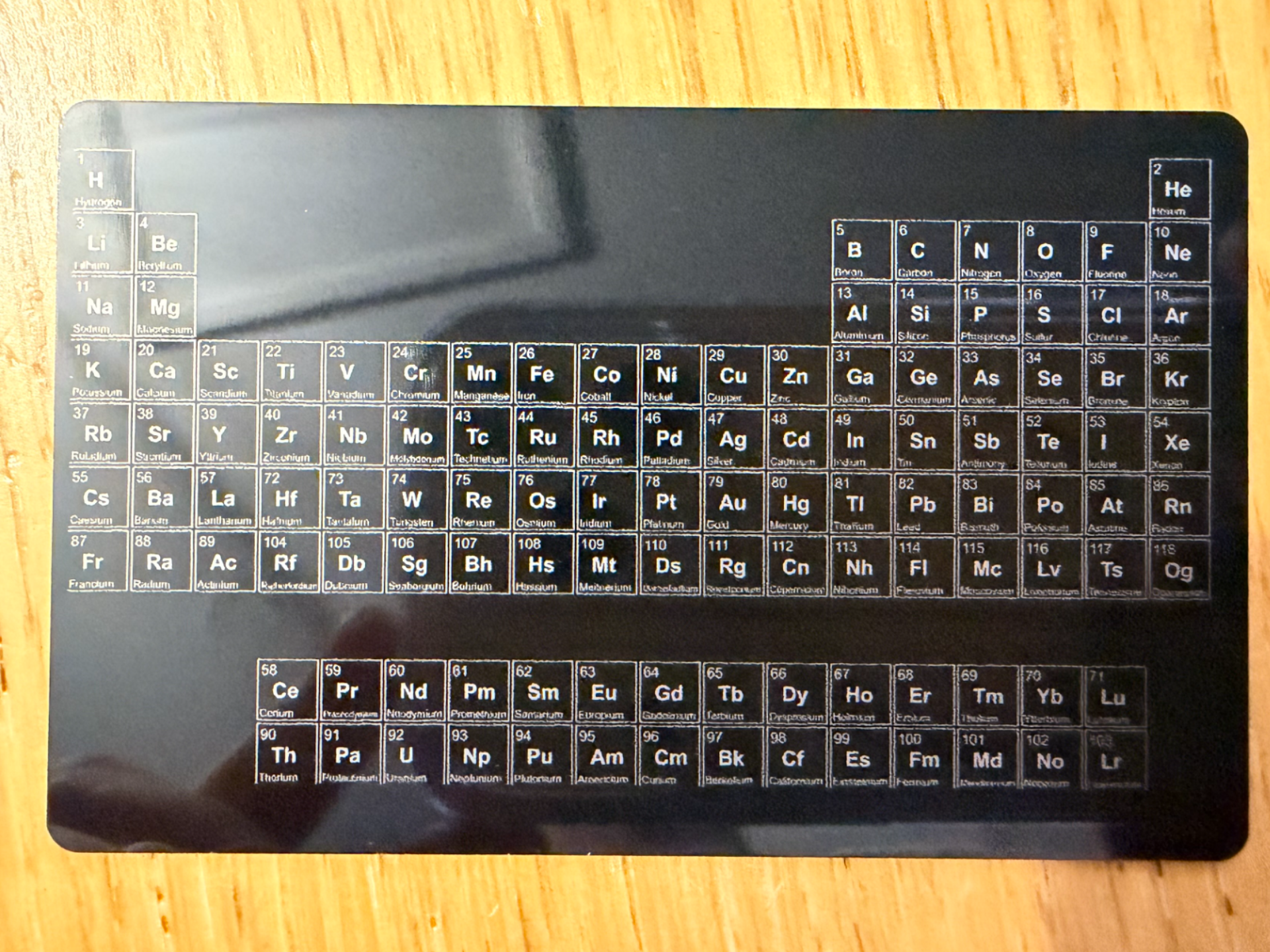 Periodic Table for Laser Engraving