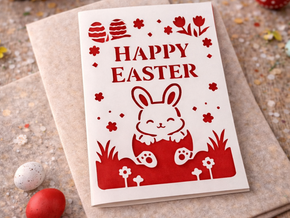 Happy Easter Cutout Card Greeting card v4