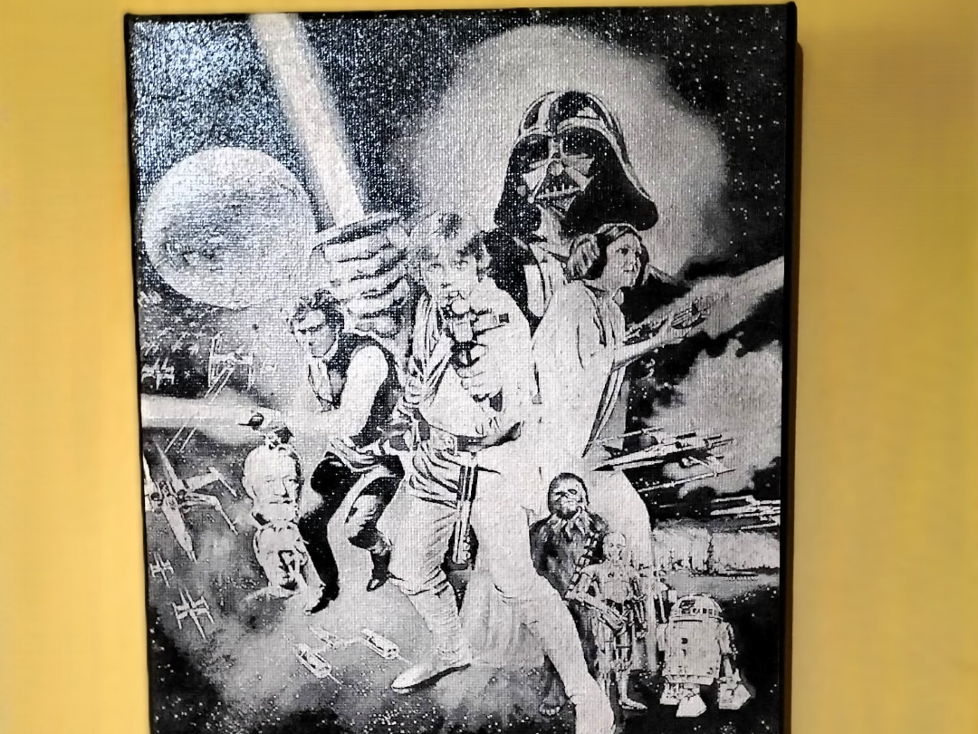 Star Wars 1977 Tribute Laser Engraved Canvas