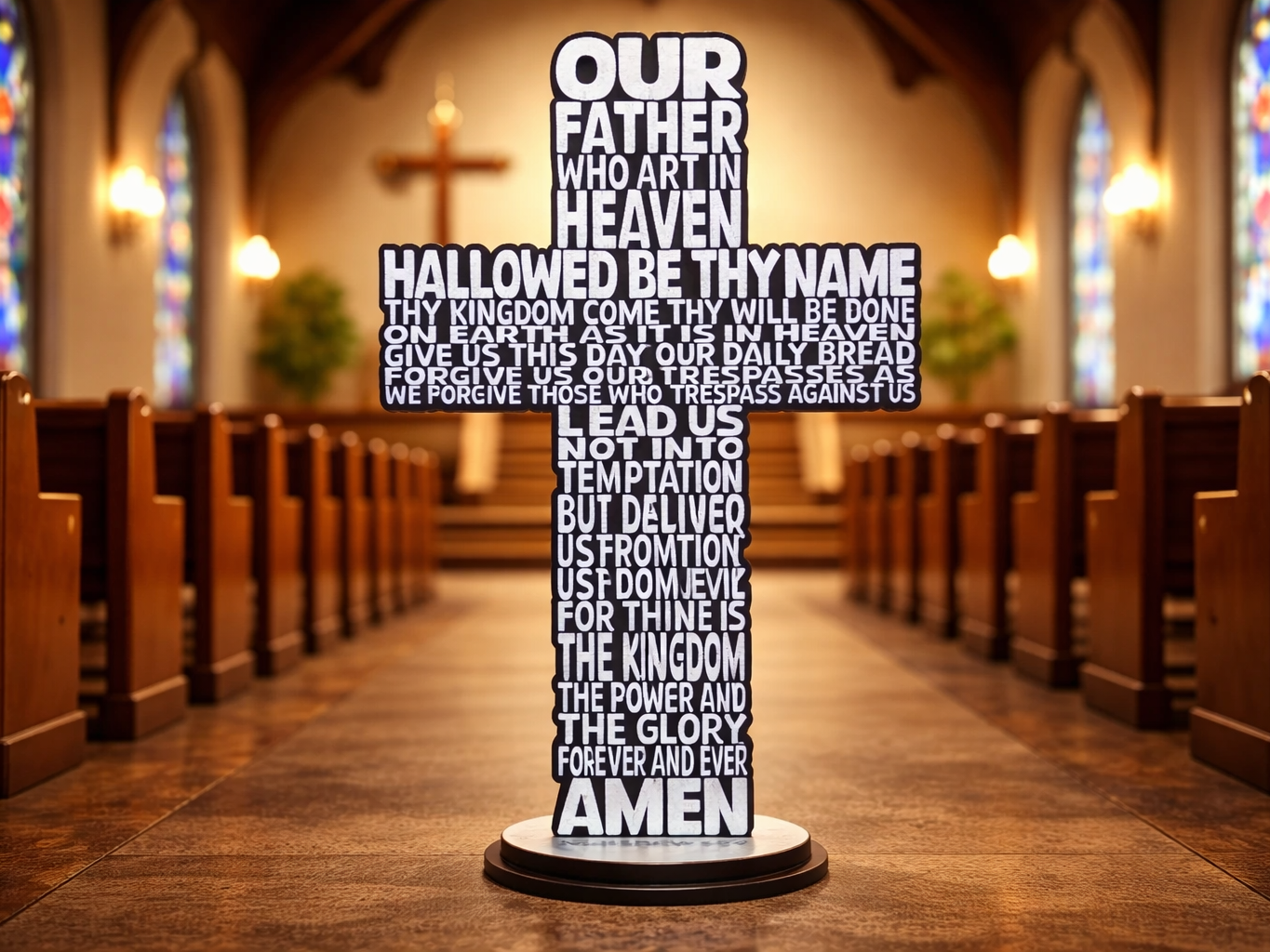 Our Father Cross – Christian Laser Cut Art